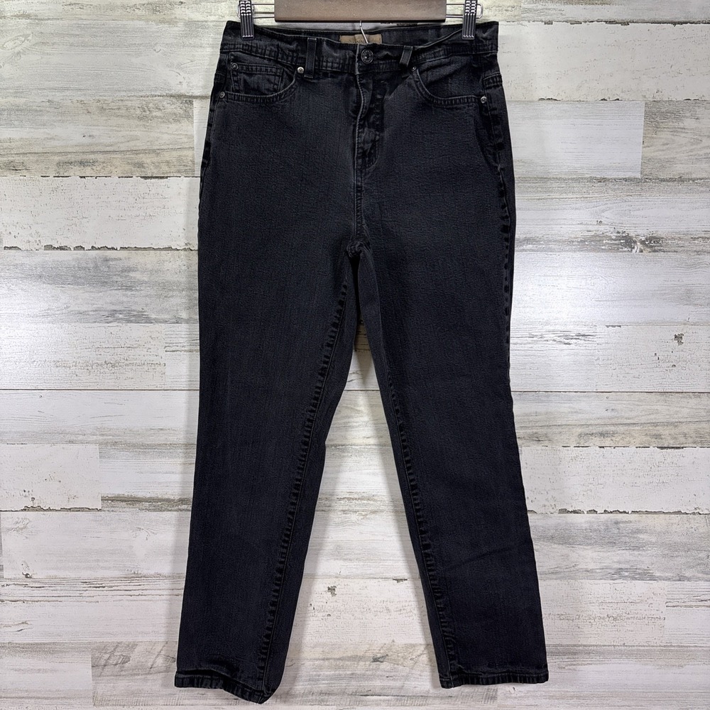 HANNAH Womens Black TOTAL CONTROL Stretch Straight Leg Jeans Size 8